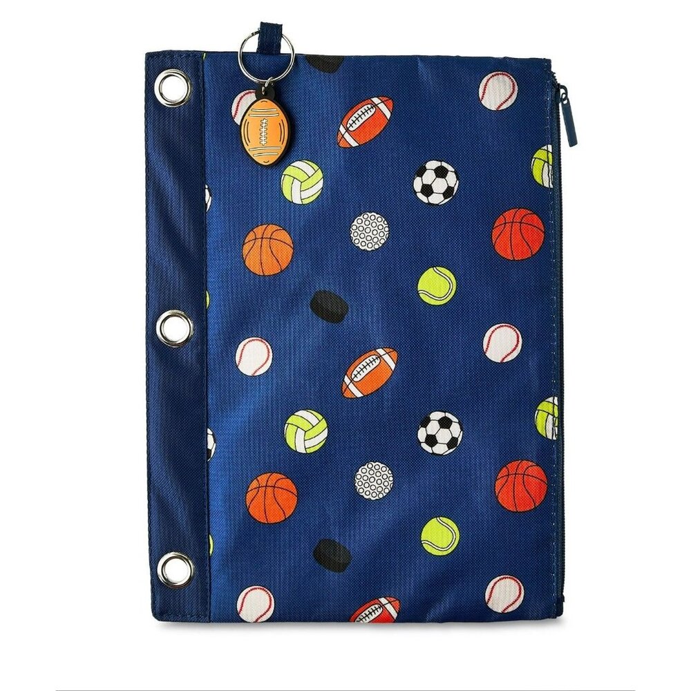 NWT Pen+Gear Canvas Zipper Pouch – Binder Insert with Keyring